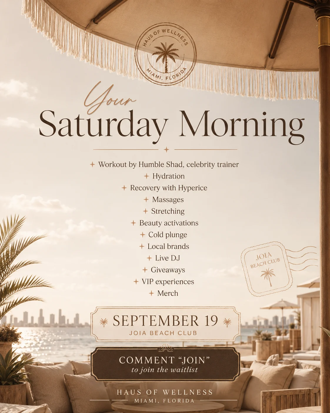 Club Haus Saturday morning experience poster