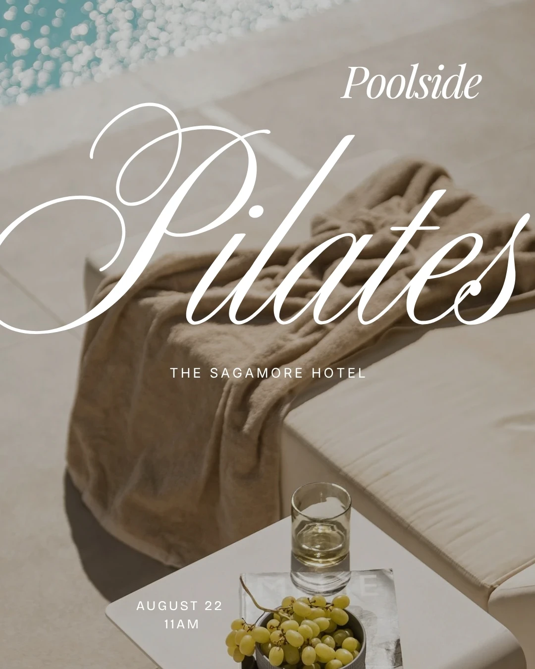 Poolside Pilates event Miami Beach